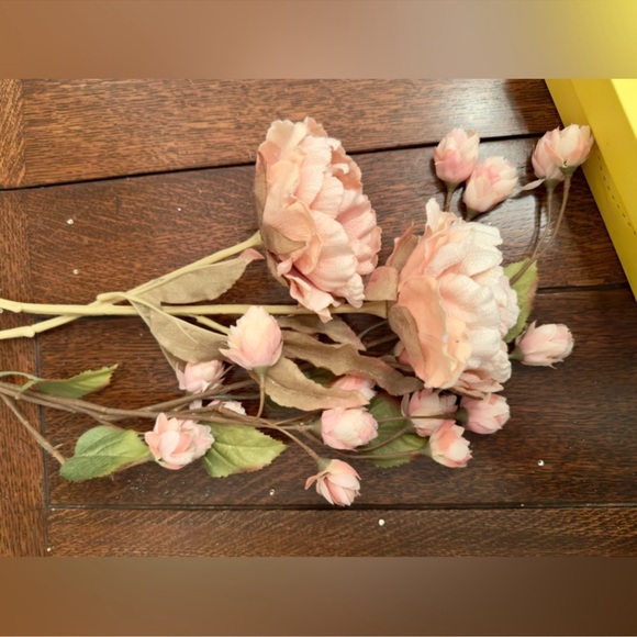 Blush Pink Roses Peonies Floral Green Leaves Wedding Dining Table Arrangement - Picture 8 of 16